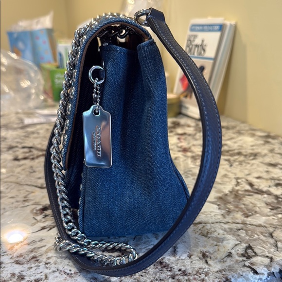 Coach Blue Denim Shoulder Bag - Picture 2 of 15